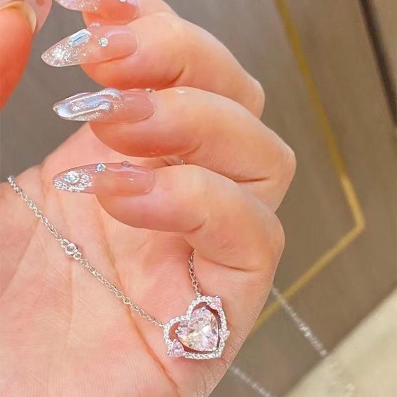 Роскошные ожерелья с подвеской в виде сердца из циркона, изысканная ключичная цепочка для женщин и девочек, ювелирные украшения, аксессуары, подарки