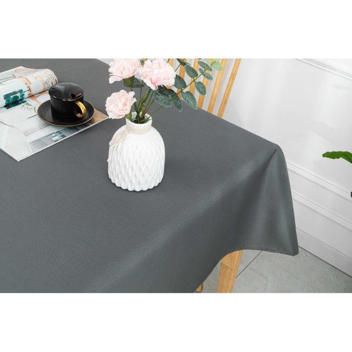Nappe enduite avec traitement antitache Ardoise rectangulaire 145 x 240 cm