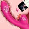 2 In 1 Licking Vibrator App Bluetooth Dildo Vibrators For Women Clitoral Tongue Stimulator Sex Toys Vaginal G Spot Masturbation
