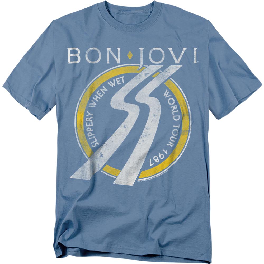 Bon Jovi Unisex Adult Slippery When Wet Tour Dates T-Shirt
