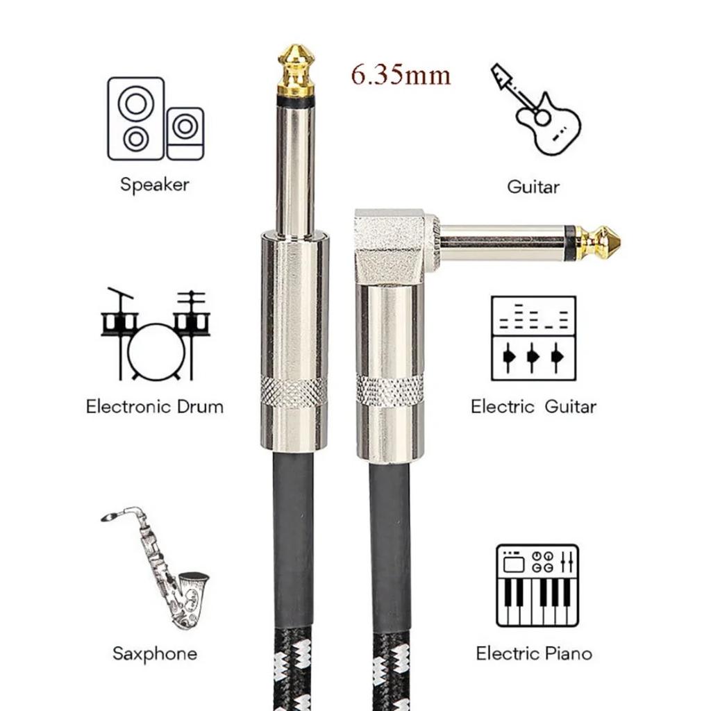 6.35mm Audio Cables TRS 1/4 Inch 6.5mm Audio Cable for Electric Guitar Bass 1.5m 3m Gold Plated Shielded Low Noice Jack Cable