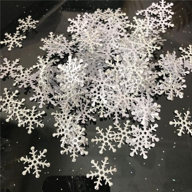 300 шт./лот, рождественские снежинки, конфетти, искусственный снег, рождественские елочные украшения, украшения для домашней вечеринки, свадебного декора
