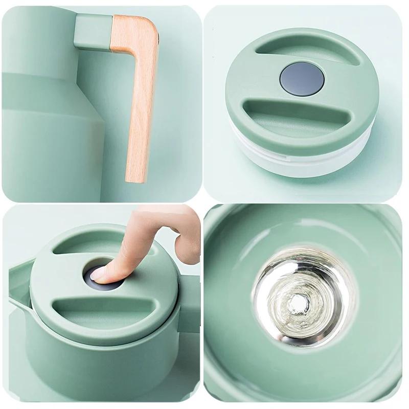 1L Large Capacity Kettle Nordic Thermal Insulation Kettle Household Thermal Insulation Pot Glass Liner Thermos Hot Water Bottle