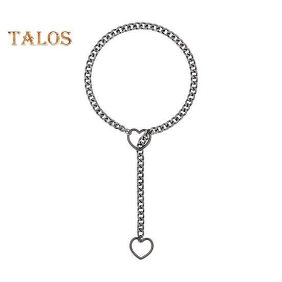 Lady Necklace Heart Pendant Adjustable Gothic Hip Hop Rock Star Singer Neck Jewelry Stainless Steel Club Party Necklace