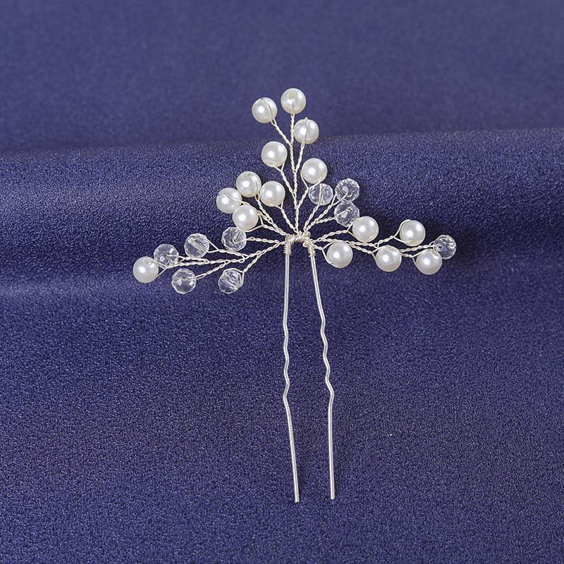 Silver Color Trendy Crystal Hair Pin For Women Party Pearl Hair Clip Pin Bridal Wedding Hair Accessories Jewelry Hairpin Gift