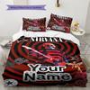 Name Custom Nirvana Pattern Bedding Set Quilt Cover Pillowcase Home Decor Gift (1 * duvet cover + 2 * pillowcase, without core)