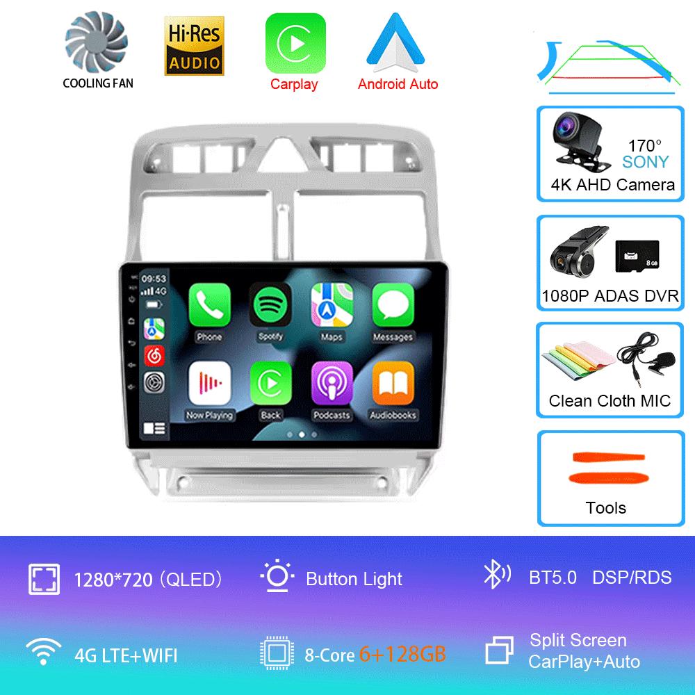 Car Radio Android 14 For Peugeot 307 1 2001 - 2008 Multimedia Video Player Navigation GPS No 2din 2 Din DVD
