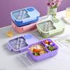 Compartment 1450ML Portable Lunch Box Kids Students Office Bento Box With Fork And Spoon Microwave Food Storage Container