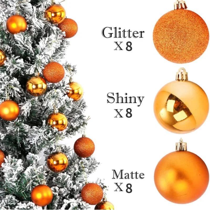 24pcs/Box Christmas Balls Christmas Tree Ornaments Christmas Decoration for Home Party Christmas Hanging Pendant