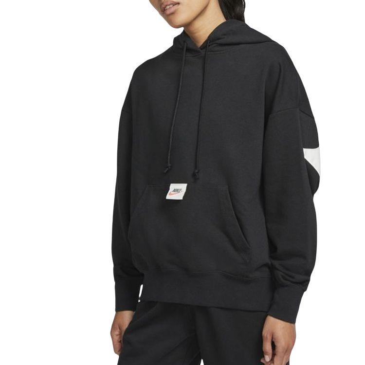 Nike Толстовки Женские Черные С Капюшоном Средней Посадки Обычные DQ6225-010