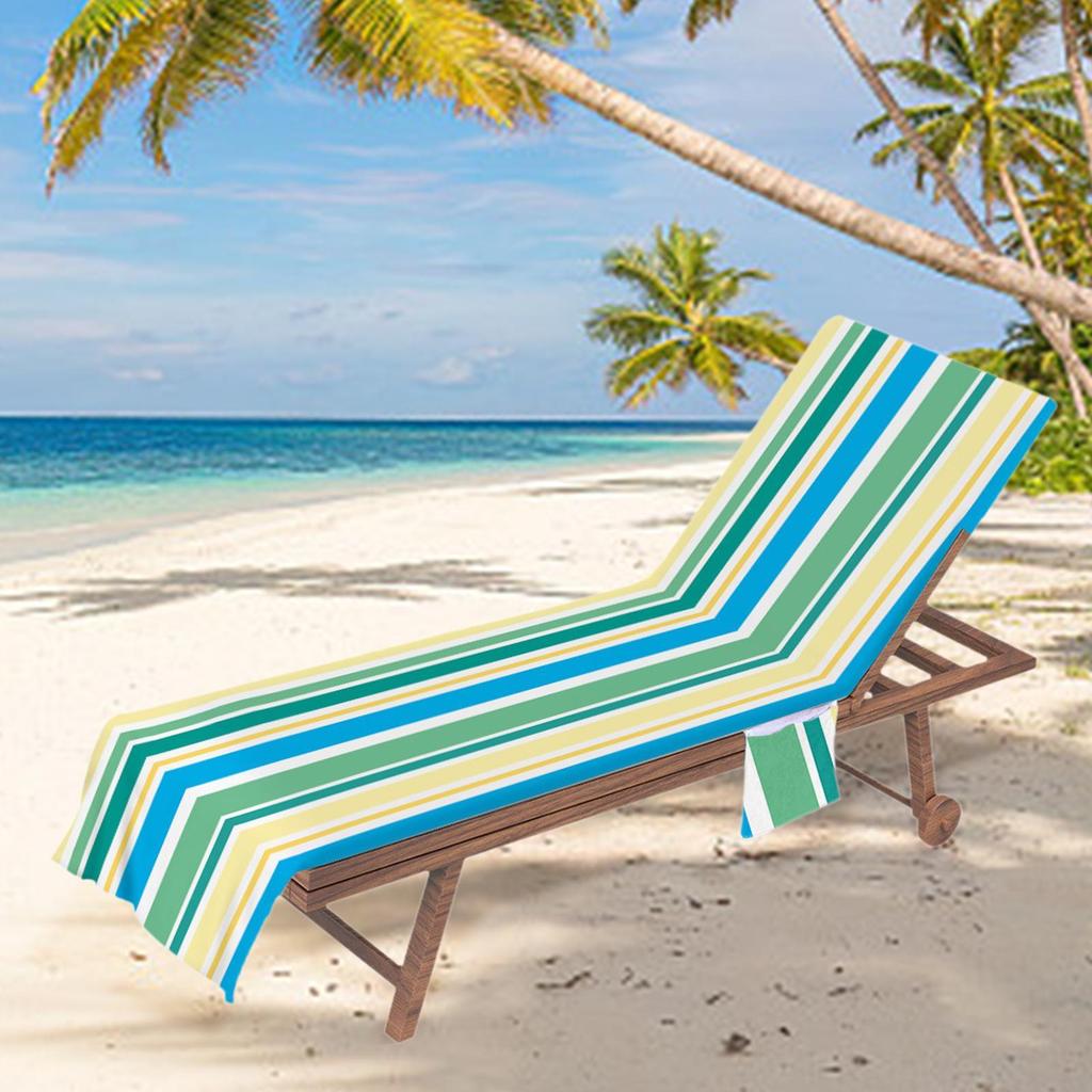 Convenient Lounge Chair Cover, Microfiber Towel for Poolside And Garden Use