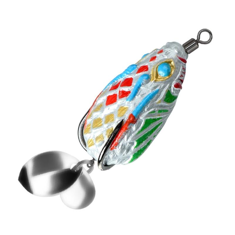 4cm 5.8g Ray Frogs Crankbait Lures PVC Frogs Lures Fishing Lures with Double Hook Blackfish Frogs Baits Multiple Color