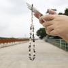 Creative Personalized Minority Creative Beaded Mobile Phone Charm New Women's Clothes Natural Stone Amethyst Gravel Mobile Phone Lanyard