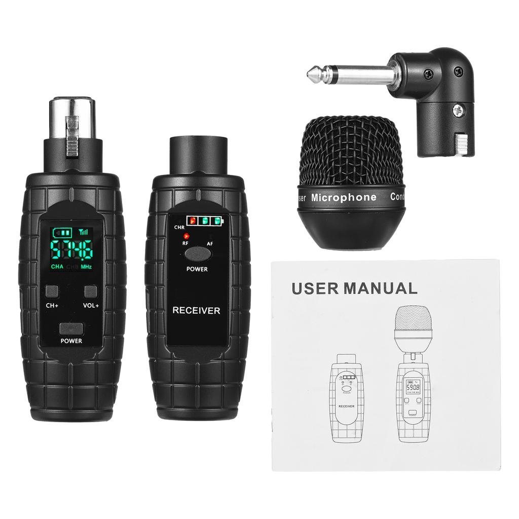 Беспроводной передатчик и приемник UHF Беспроводной гитарный передатчик с микрофоном для