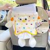 2-in-1 Vehicle Trash Bin Plush Car Trash Can Paper Storage Case Car Mounted Tissue Box Women