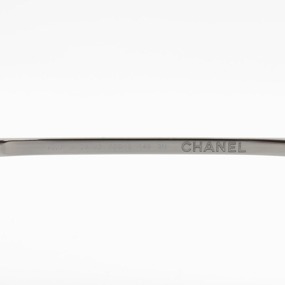 CHANEL sunglasses 4206 Silver / blue plastic Women Used