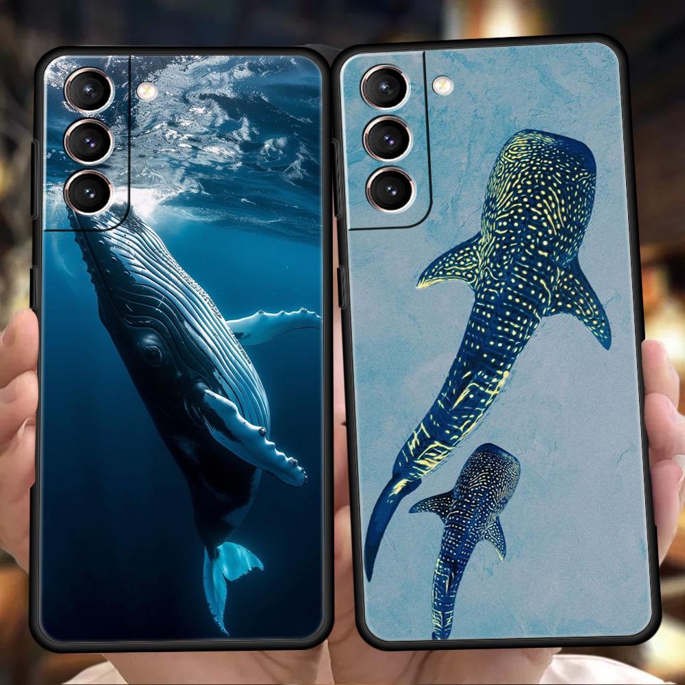Чехол для телефона 'Плавающий китовый акула в океане' для Samsung Galaxy S25 S24 S23 S22 Ultra S20 S21 FE 5G S10 S9 Plus S10E Мягкая крышка из ТПУ