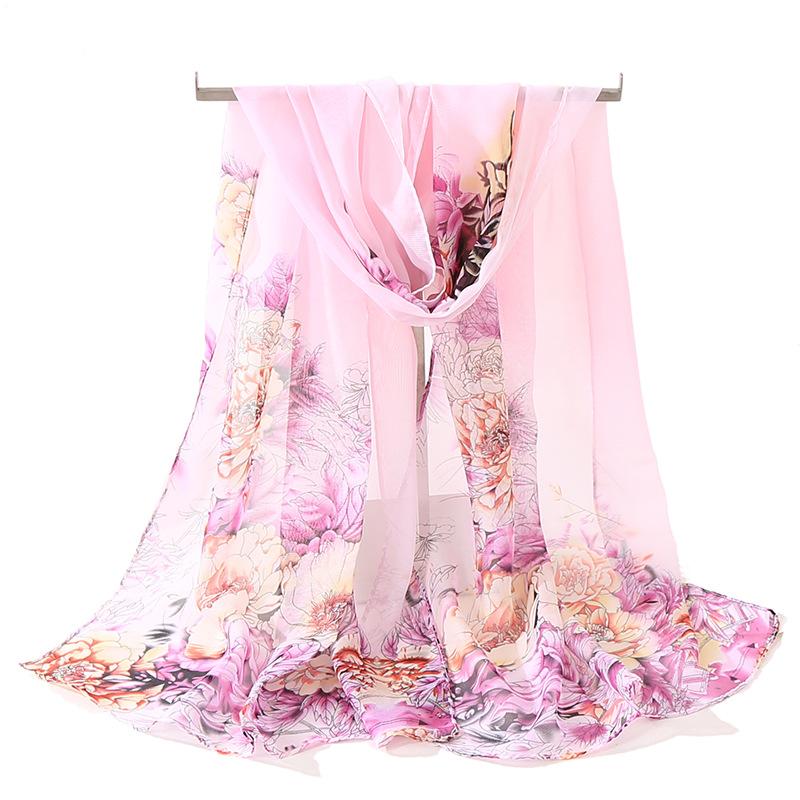 Chiffon Scarf for Women In Summer Ethnic Style New Style Gauze Scarf Korean Version for Women Versatile Sun Protection Shawl