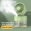 2025 USB Mist Cooling Fan Portable Mini Desktop Humidifier with LED Light for Office Home Use