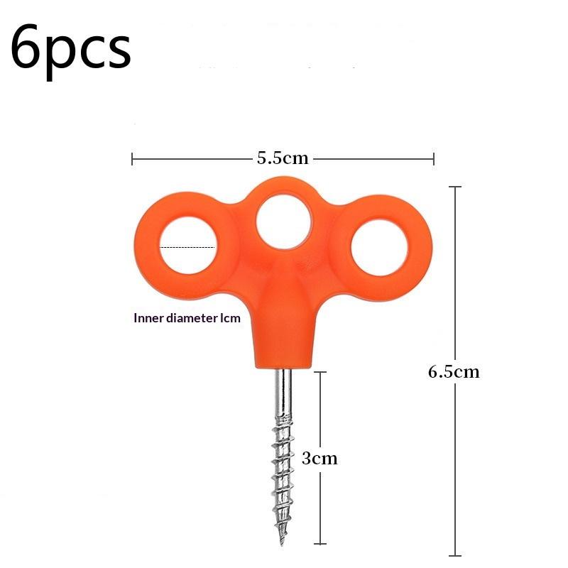 Camping Deck Screw Nails 6PCS Lightweight Windproof Tent Pegs for Outdoor Family Hiking Camping Backpacking Trips