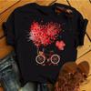 Women Bicycle Black T Shirt Girl Harajuku Korean Style Graphic Tops Kawaii Female T -Shirt Tops Women T Shirt Drop Ship