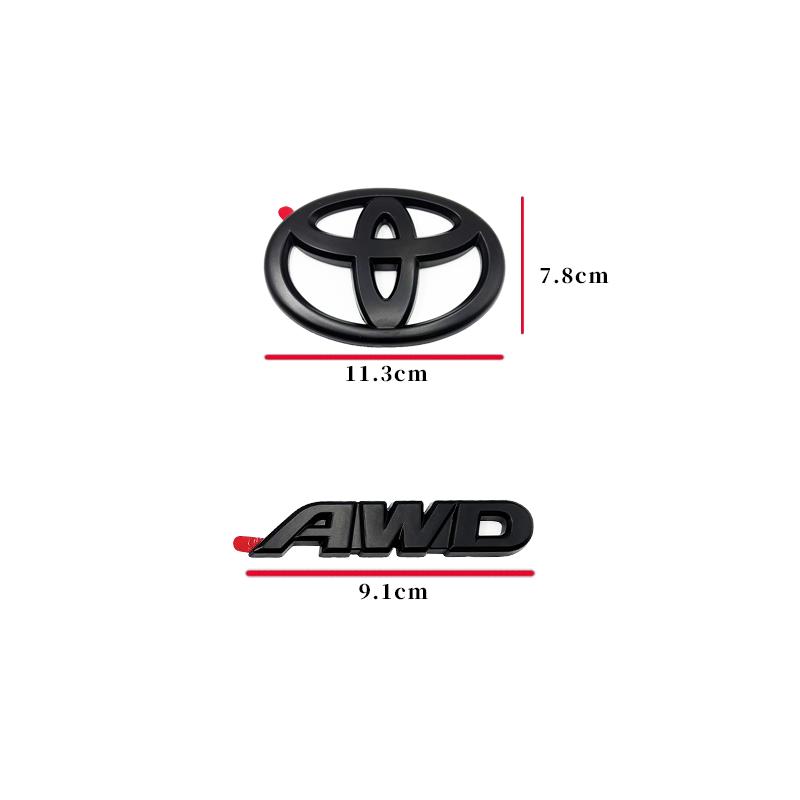 vdcp6 Juego de 4 Emblemas con Logotipo en ABS Negro Mate para TOYOTA RAV4 XLE XLE LIMITED 2019-2024, Adhesivo para Maletero, Accesorio