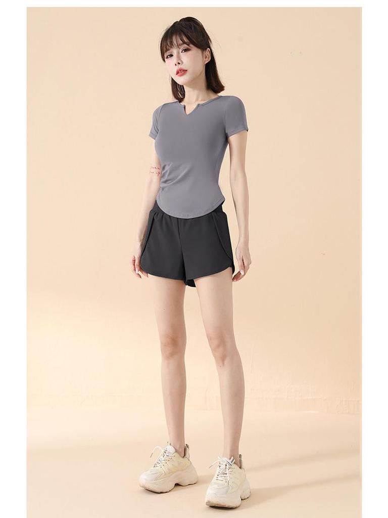 2025 Весна/Лето Быстросохнущий Спортивный Комплект Йоги – Облегающий Покрой, Короткий Рукав Одежда Для Фитнеса