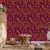 Intricate floral pattern wallpaper burgundy and red 50x1000