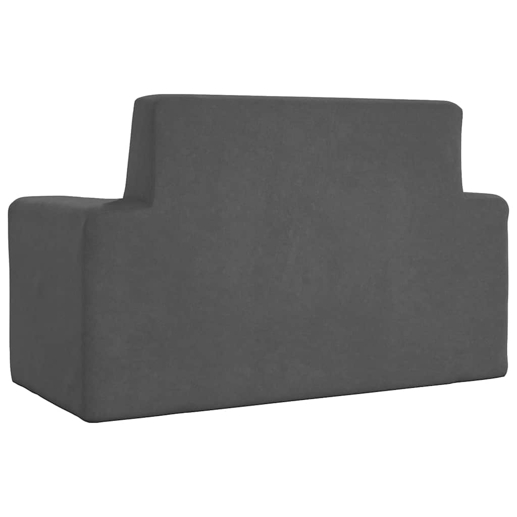 Kids 2 Seater Sofa in Anthracite Soft Plush