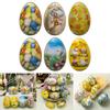 6x Easter Egg Candy Boxes with Rabbit Pattern Metal Candy Box Snack Containers Easter Treat Boxes Easter Candy Container