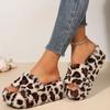 2024 New Hot Selling Fashion Thick-Soled Leopard Pattern Open-Toe Summer Women's Slippers Sexy and Comfortable Zapatos De Mujer