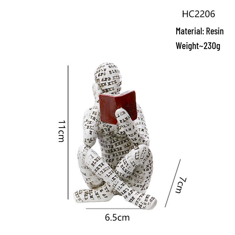 Nordic Minimalist Silver Thinker Sculpture for Home and Hotel Decor