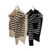 Stripe Knitted Shawl Warm Neck Scarf Fashion Fake Collar Cape  for Women
