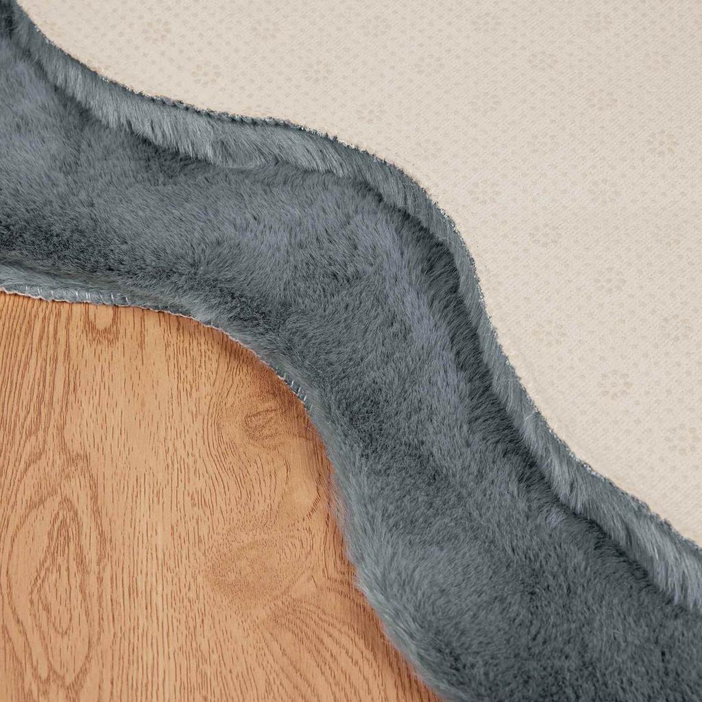 Non slip Artificial Rabbit Fur Rug OLITE Anthracite