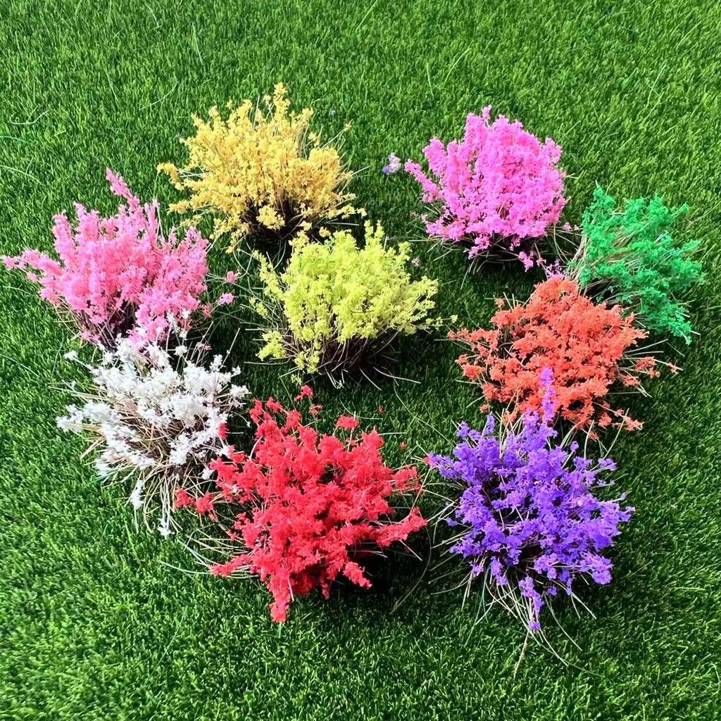 Miniature Seven-Colored Flower Grass Clusters for DIY Model Scenery