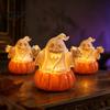 Halloween Party Supplies Pumpkin Light, LED Lighted Ghost Skull Lantern, Spooky Safe Flameless Candles Tabletop Decorative Lamp for Home Indoor