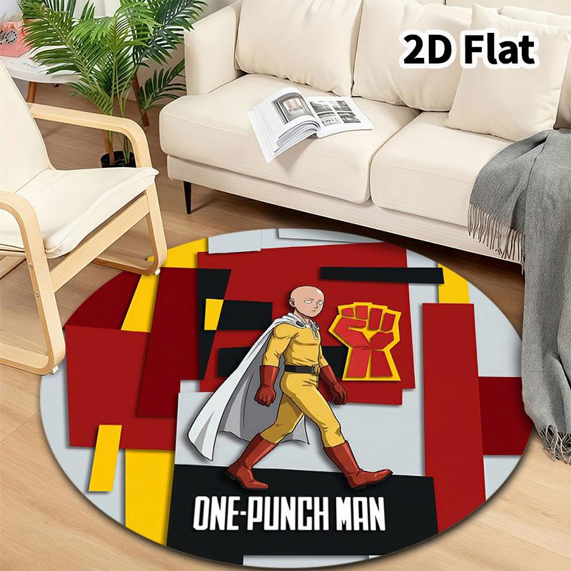 Onepunch Man Round Area Rug Carpet Rug For Living Room Bedroom Sofa Playroom Decor Nonslip Floor Mat