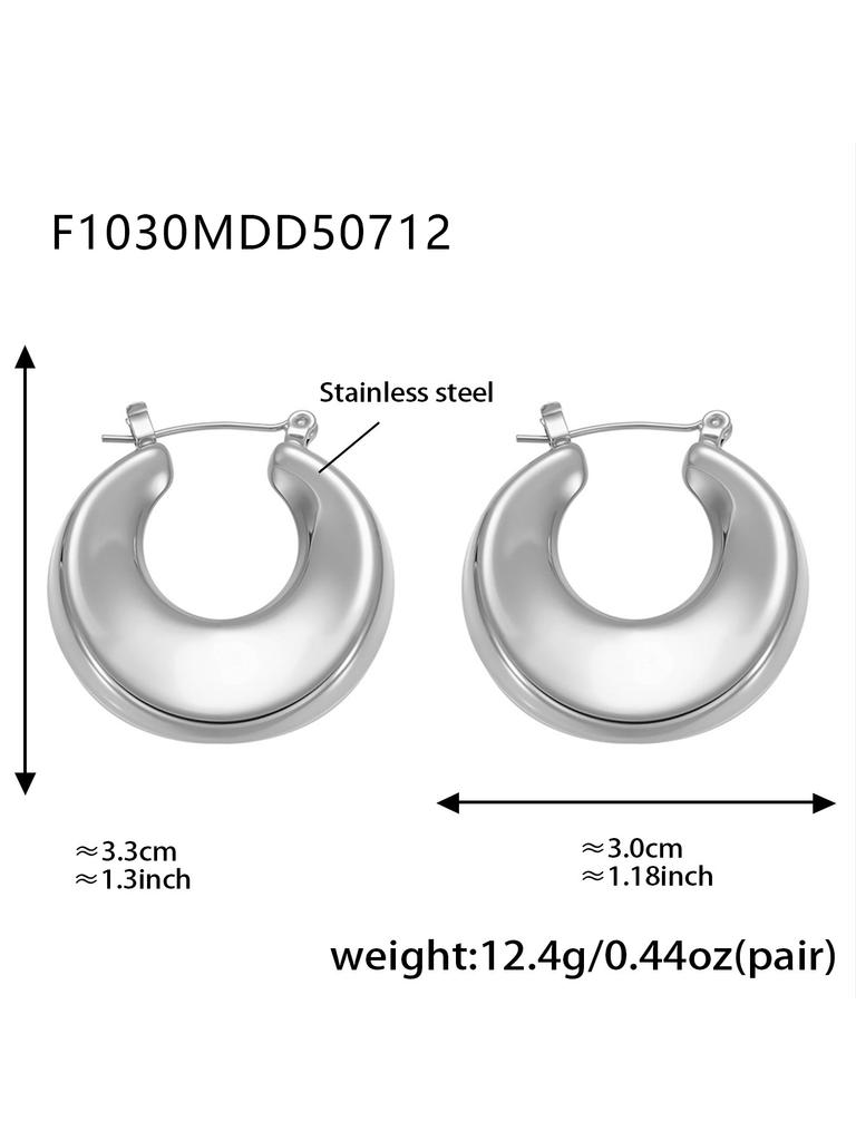 Винтажные массивные серьги-кольца из нержавеющей стали с 18-каратным золотым покрытием, водонепроницаемые, не тускнеющие, уникальные геометрические серьги для женщин