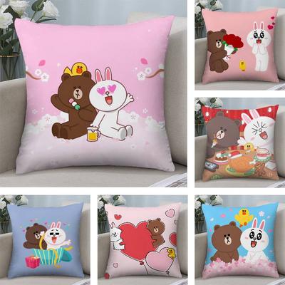 B-Brown И C-CONY Наволочка Плюшевая Ткань Мягкая Наволочка Двусторонняя Печать Чехол для Подушки Бытовые Подарки