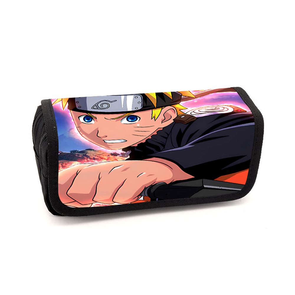 Мультяшная Аниме Пенал NARUTO Двухъярусный Пенал-раскладушка Легкая Канцелярия для Детей Школа Повседневное Использование, Мальчики и Девочки Возраст 5-11 лет