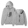 Attack On Titan Wings Of Freedom Hoodie Unisex Fleece Sweatshirt Front Logo Back Japanese Text Print Autumn Winter Pullover