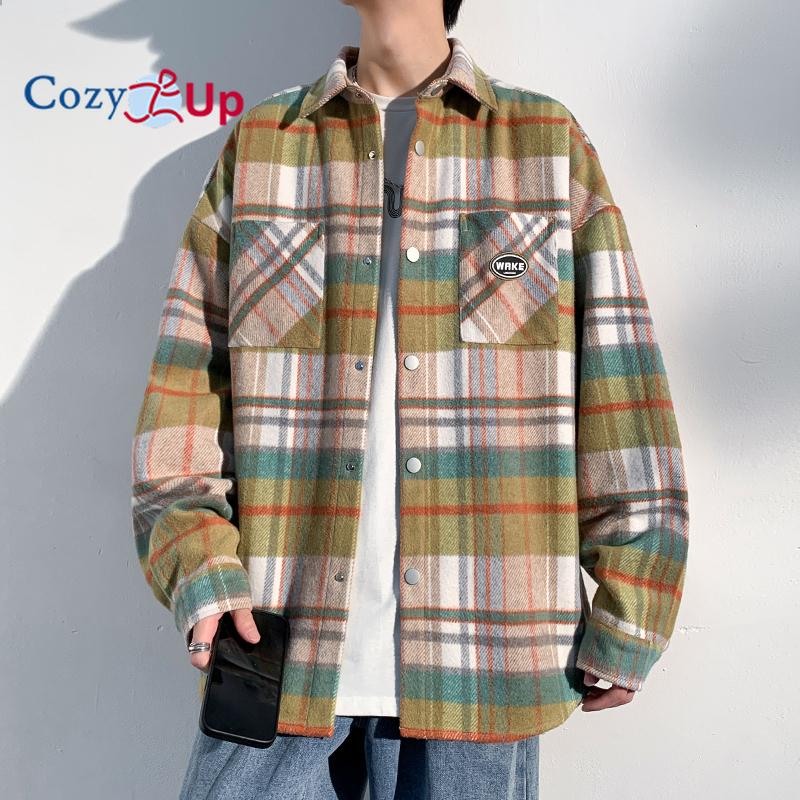Men's Flannel Shirts Casual Button Down Plaid Shirt Jacket Long Sleeve Fleece Shacket with Pockets