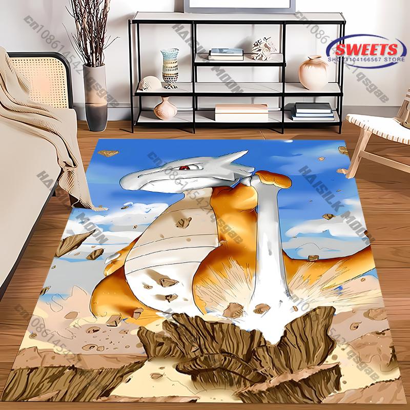1PC Japanese Anime Cubone Theme Carpet Rugs for Living Rooms Bedroom Entrance Door Decor Mats, Kids' Play Non-slip Mats Gifts