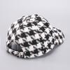 Stylish Women's Houndstooth Baseball Cap - Spring and Autumn Outdoor Sunshade Hat with Curved Brim and Peaked Design