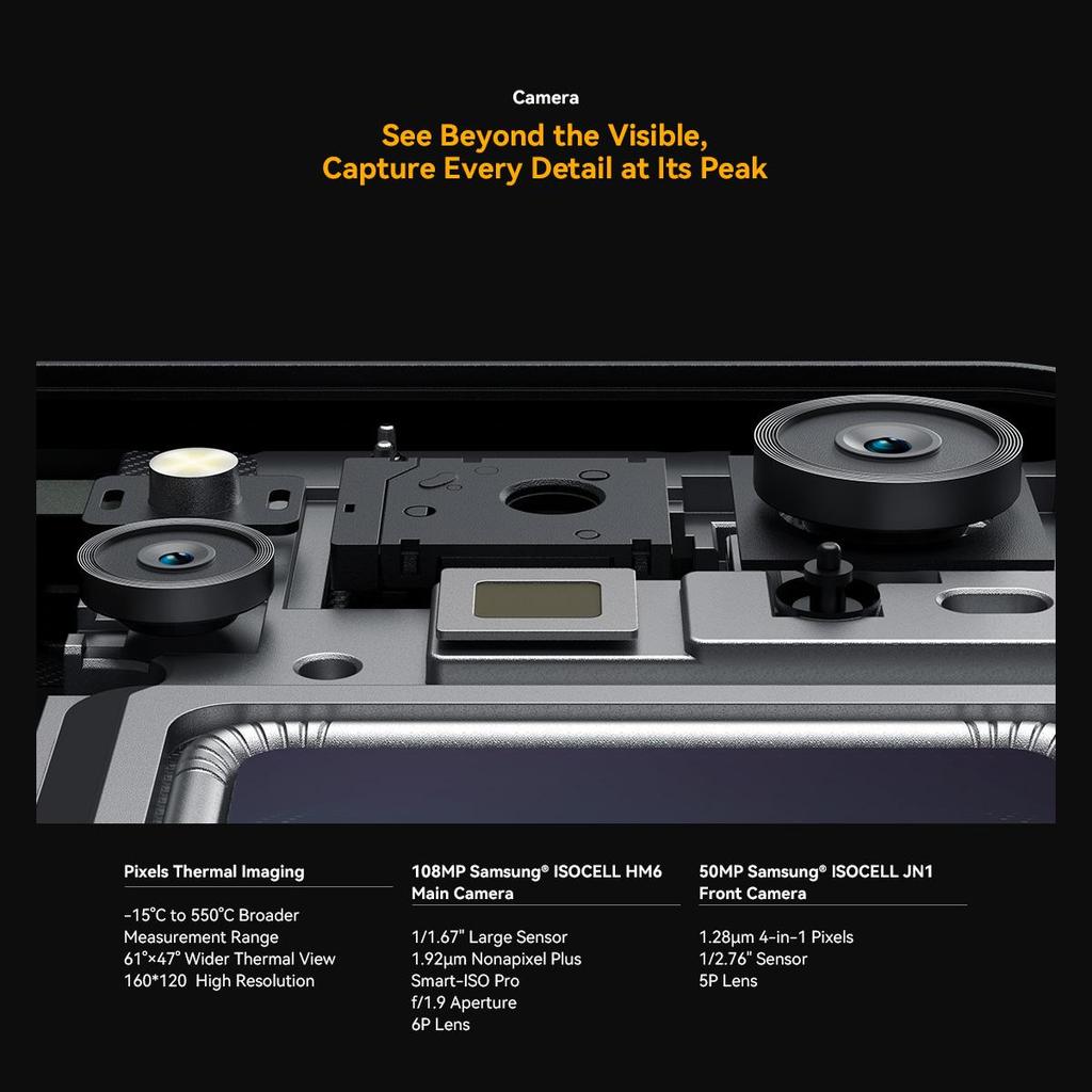 OSCAL PILOT 6 Rugged Mobile Phone with Thermal Imaging 48GB+256GB Android 16 10000mAh Smartphone