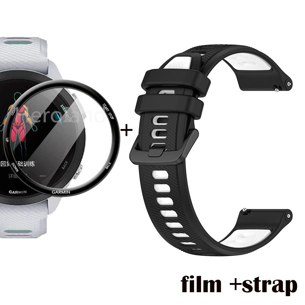 Модный силиконовый ремешок для часов 22 мм для Garmin Forerunner 265, умный браслет для Garmin Forerunner 255, браслет + пленка