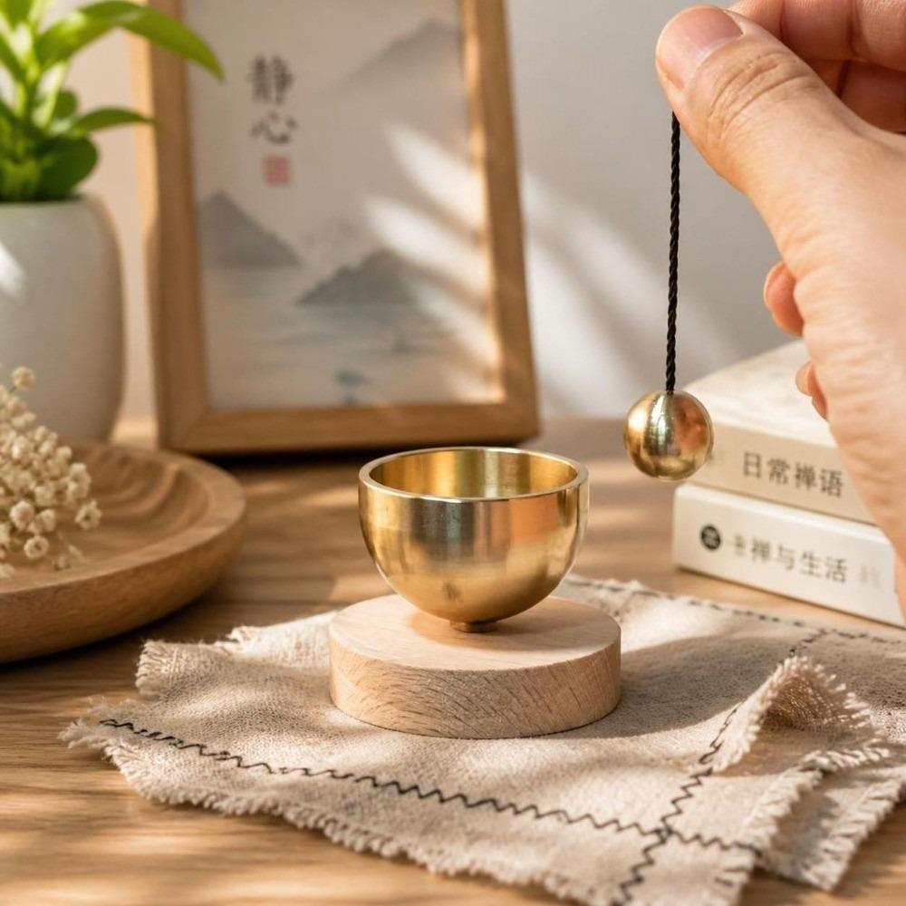 Copper Mini Brass Chant Bowl Mindfulness Tool Meditation Chanting Bowl Portable Singing Bowl Set