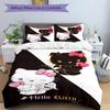 3pcs Hello Kitty Devil Angel Printed Bedding Set, Soft and Comfortable Quilt Cover for Bedroom, Guest Room (1 Duvet Cover + 2 Pillowcases, P