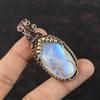 Подвеска Rainbow Moonstone, подвеска из медной проволоки с драгоценным камнем, подвеска ручной работы из лунного камня, медные украшения, подарок на помолвку, уникальные украшения из проволоки