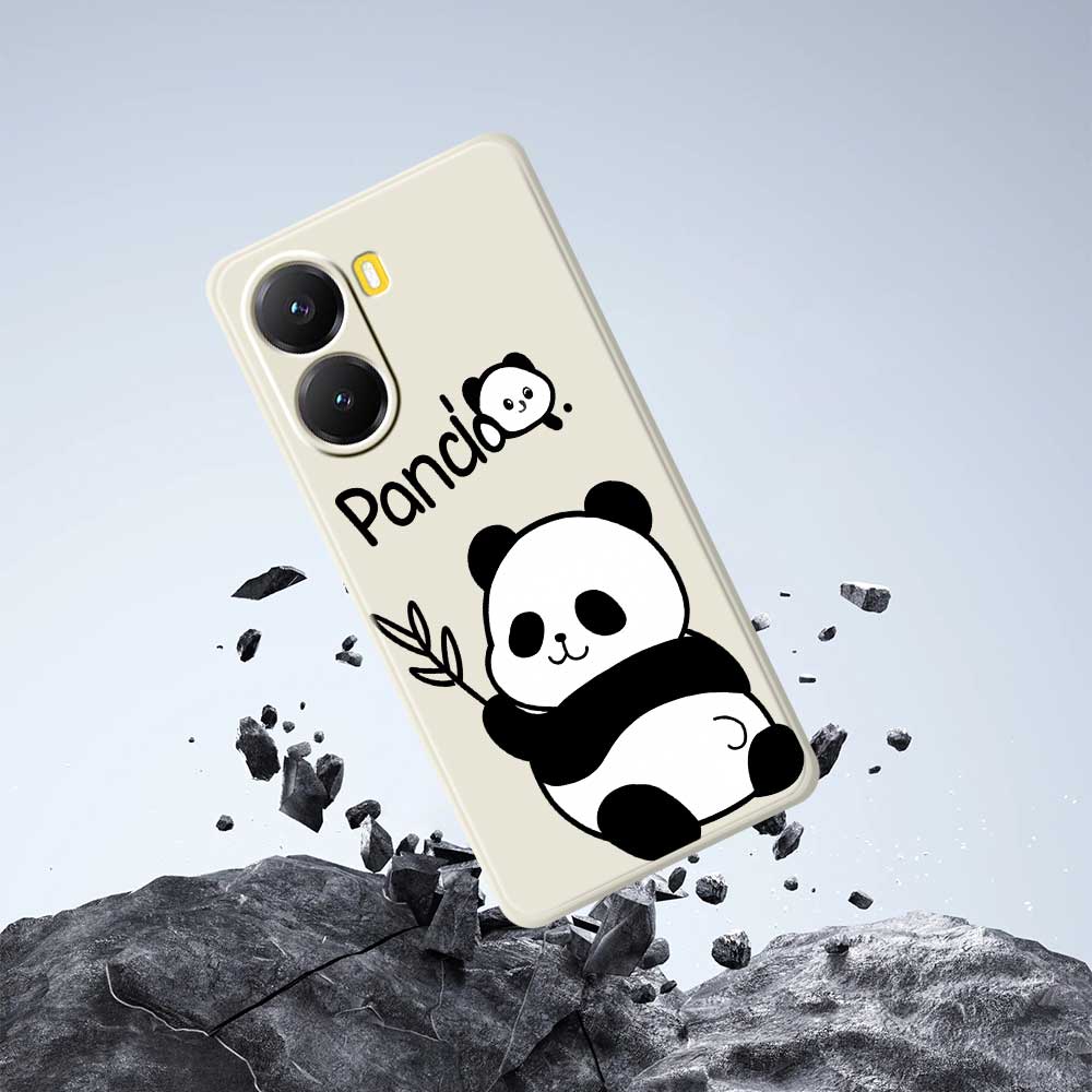 For Xiaomi Redmi Turbo 4 5G/Poco X7 Pro 5G Case Panda Pattern Printing Straight Edge TPU Phone Back Cover